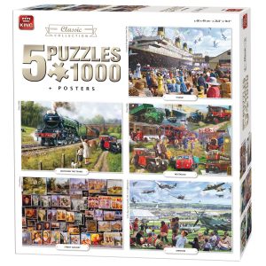 Puzzle King Pack 5 puzzles Imagenes Clasicas 1000 piezas + 5 posters