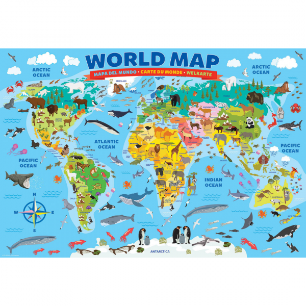 Puzzle niños Eurographics Dibujo Mundo de 100 piezas